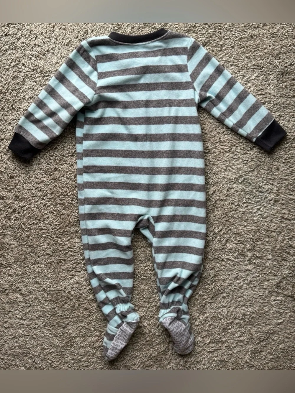 Carter’s 18M Yeti Striped Fleece Footed Pajamas
